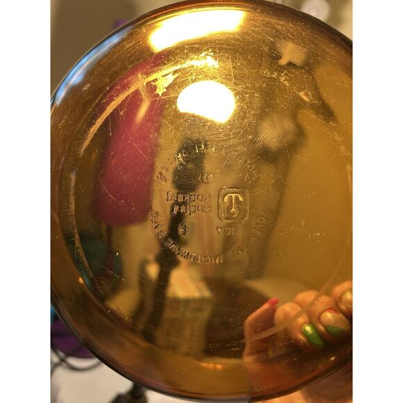 Anchor Hocking 1.5 Qt Amber Brown Casserole Dish w/ Lid Glass 472 - Picture 5 of 5